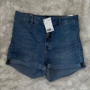 H&M Medium Blue Denim Cuffed Jean Shorts